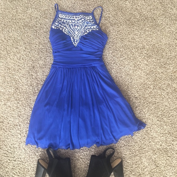 B. DARLIN Blue Homecoming Dress - Picture 1 of 8